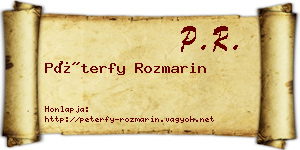 Péterfy Rozmarin névjegykártya