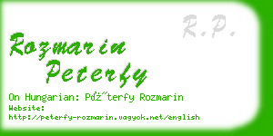 rozmarin peterfy business card